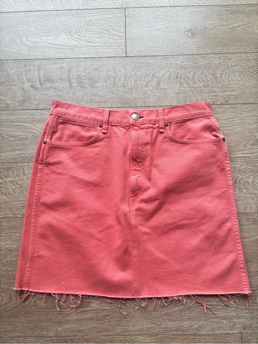 rag & bone Denim Mini Skirt | Size 32 | Coral Haze | Made in USA